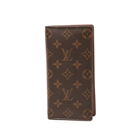 Pre-Owned Louis Vuitton Monogram Portefeuille Brazza Long Wallet M66540 Brown Leather... (Good)
