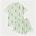 thumbnail image 4 of Women Christmas Pajamas Short Sleeve Xmas Funny Graphic Top and Shorts Button Down Holiday 2 Piece Loungewear Sets Pjs Gifts for Mom Wife Girlfriend Her, 4 of 5
