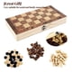 thumbnail image 3 of Juego de tablero de ajedrez de madera Tablero de ajedrez portátil plegable para niños Juego de mesa familiar Regalos de Halloween Juguete intelectual 34x34cm Methold FN000707-03B, 3 of 7