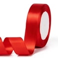 thumbnail image 3 of Single Face Satin Ribbon Polyester Ribbon Christmas Ribbon Red 1 inch(25mm) wide 25yards/roll(22.86m/roll) 5rolls/group 125yards/group(114.3m/group), 3 of 6