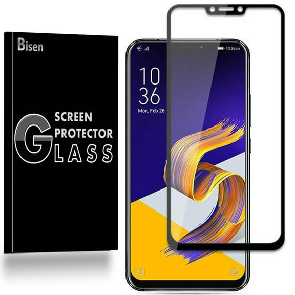 Fit For Asus ZenFone 5Z [BISEN] FULL COVER Tempered Glass Screen Protector, Anti-Scratch, Anti-Shock, Shatterproof, Bubble Free