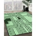thumbnail image 3 of Ahgly Company Machine Washable Indoor Round Transitional Mint Green Area Rugs, 6' Round, 3 of 7