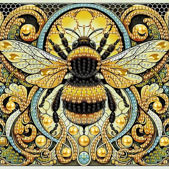 Diamond Painting Kit with Frame, Bee Special Shape Creative Diamond Craft, for Home Decor and Gifts 6.69 x 6.69 in