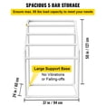 thumbnail image 3 of VEVOR Pool Towel Rack, 5 Bar, White, Freestanding Outdoor PVC Trapedozal Poolside Storage Organizer, Include 8 Towel Clips, Mesh Bag, Hook, Also Stores Floats and Paddles, for Beach, Swimming Pool, 3 of 9