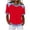 Red/waffle top for women, variant on Dazajoo Womens Waffle Knit Sweatshirt Short Sleeve Color Block Tops with Denim Collar Lightweight Loose Pullover Shirts,Gray,S
