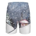 thumbnail image 6 of Naloa Watercolor Winter Landscape For Christmas Men's Beach Shorts, Surfing shorts, Swim trunks, Quick Dry Swim Trunks for Surfing Beach Fun - X-Large, 6 of 9