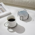 thumbnail image 6 of Coasters for Drinks with Bible Verses, Set of 6 Sky Blue Absorbent Drinks Coasters with Holder Ceramic Drink Coaster with Cork Backing for Table Protection, Christian Gifts, 6 of 6