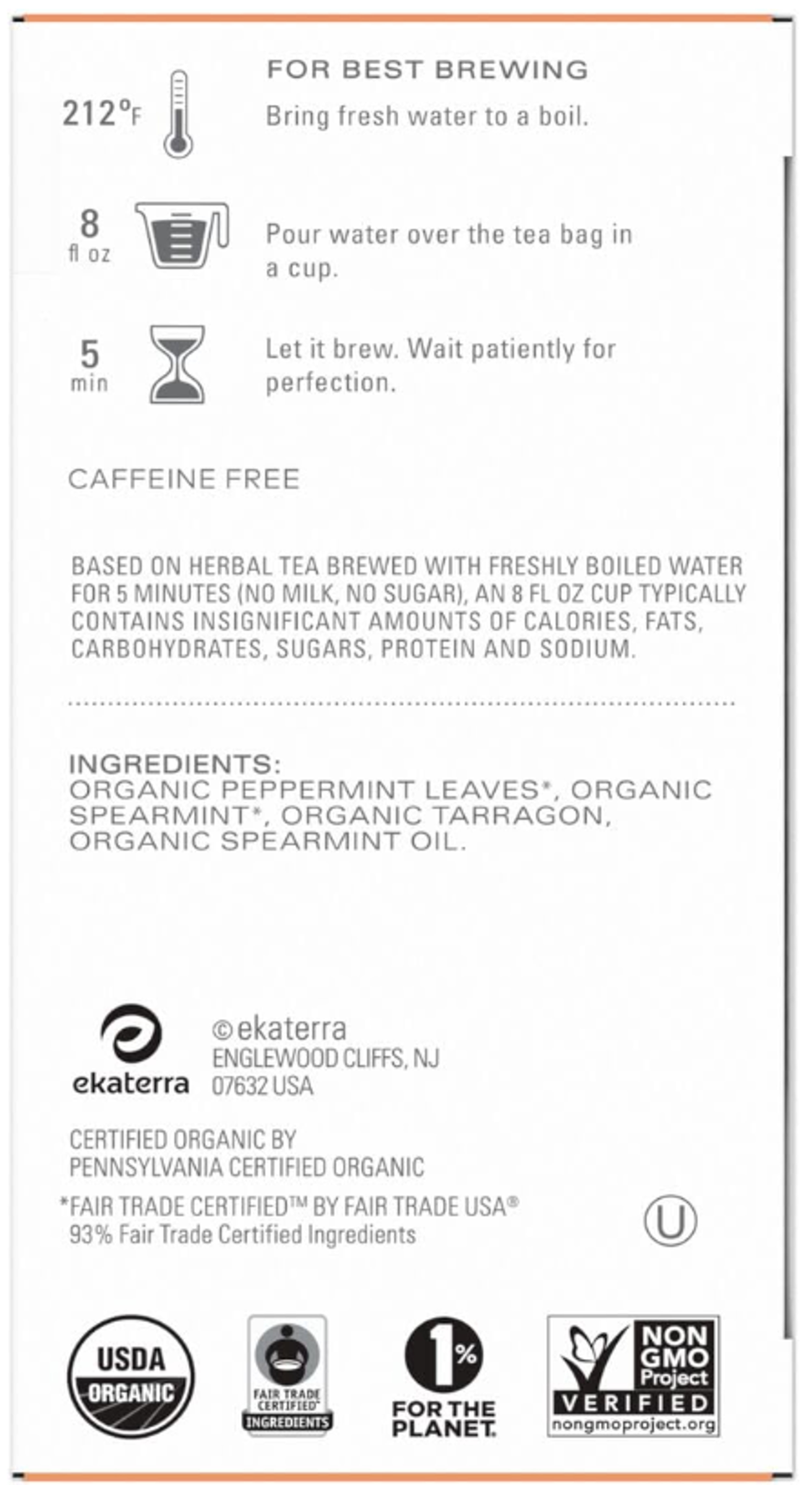 TAZO Regenerative Refresh Mint Herbal Tea Bags, Caffeine-Free, 16 Count (Pack of 6)