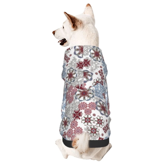 Fotbe Abstract Floral Sudadera con Estampado para Perros Pequeños – Suéter con Capucha para Mascotas, Tela Suave de Forro Polar con Bolsillo-XX-Large