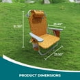 thumbnail image 3 of Bliss Hammocks Folding Beach Chair Recliner with Detachable Cooler, Amber Leaf, 3 of 13