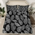 thumbnail image 2 of Manfei Minimalist Leaves Boy Girl 3pcs Twin Sheet Sets,Botanical Plants Twin Fitted Sheet,Vintage Aesthetic Breathable Flat Sheet,Super Cozy Room Decor, 2 of 7