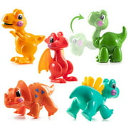 Prextex Flexible Cartoon Dinosaurs Twister Stocking Stuffers Dinosaur Toys 5Piece Set