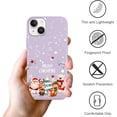 thumbnail image 5 of Christmas Purple Print Phone Case for iPhone 14 Plus 6.7", with Aesthetics Pattern Design Soft TPU Silicone Xmas Cases, Shockproof Bumper Protector Camera Girls Women Cover, Bear, 5 of 6
