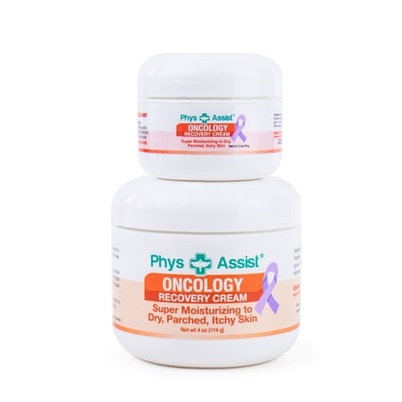 PhysAssist Oncology Recovery Cream. Skin Cream for Dry  Parched  Itchy  Sensitive Skin. Unscented 4 oz plus 1.5 oz jar. Non Irritant  Clinically Tested  Dermatologist Tested  Allergy Tested.