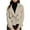 Khaki, variant on Womens Long Sleeve Cropped Trench Coat Double-Breasted Lapel Collar V-Neck Short Suit Jacket Casual Fall Outwear with Pockets