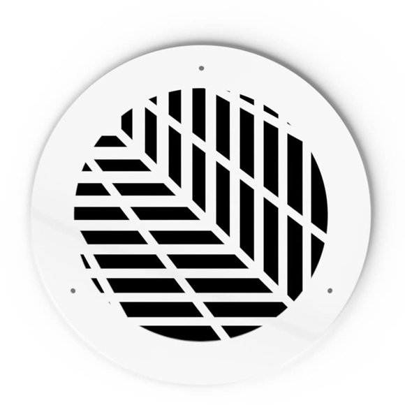 SABA Home Decor Air Vent Cover Grille - Acrylic Plexiglass 10" Round Duct Opening (12" Round Overall) White Finish Decorative Register Covers for Walls & Ceilings NOT for Floor USE, Vivian