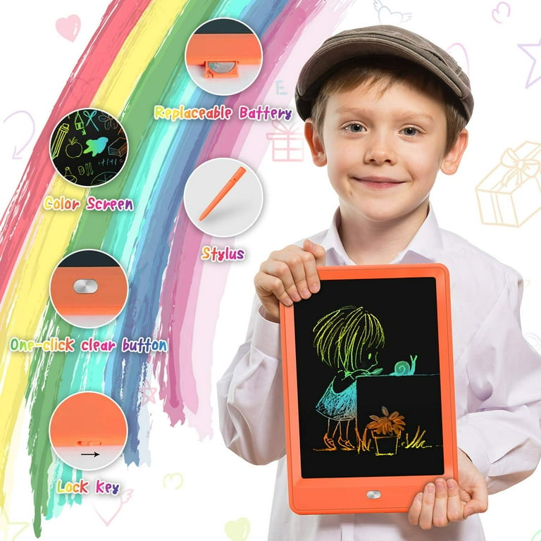 LCD Writing Tablet for Kids, 10 Inch Colorful Toddler Doodle Board Drawing  Pads, Educational Learning Toys for Age 2-3 2-4 3-5 3 4 5 6 7 8 9 4-6 6-8