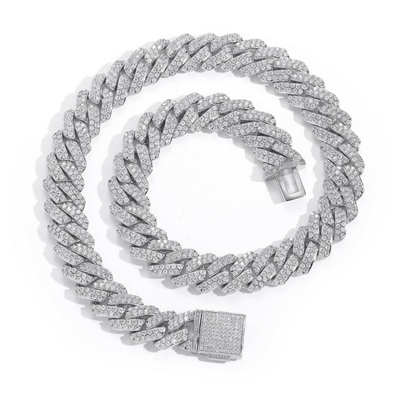 Extra Shiny Big Iced Out Cuban Necklace, Extra Shiny Miami Cuban Link Chain for Men, Width 16MM Hip Hop Chain Link Necklace for Men, 16-24 Inch Gift Box Included