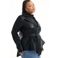 thumbnail image 3 of June & Vie Women's Plus Size High-Low Belted Leather Jacket, 3 of 6