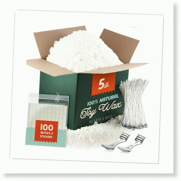 Eco-Friendly Candle Making Kit: Natural Soy Wax, Cotton Wicks, Centering Tools, and More - 5 lbs