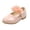 Pink, variant on LYHaoo Mary Jane Girls Flats Dress Shoes Soft Insole Ankle Strap Flower Girl School Shoes for Wedding Party,Black,Sizes 6.5(5.31") Toddler