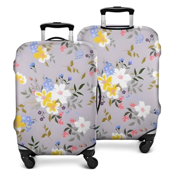 Pioneer Flower Floral Print Pattern Luggage Cover Fashion Suitcase Cover Baggage Covers Fit 25-28 Inch Luggage (Go Travel)