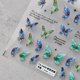 thumbnail image 3 of Pegatina acrílica grabada para uñas, diseño de mariposa verde y azul, deslizadores de transferencia de uñas autoadhesivos, envolturas para manicura, láminas Z0670, 3 of 4