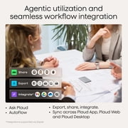 PLAUD NOTE AI Voice Recorder، التحكم في التطبيق، النسخ والتلخيص، 112 لغة، مسجل صوت للمحاضرة/الاجتماع/المكالمة، تسجيل مستمر لمدة 30 ساعة، 30 جرام