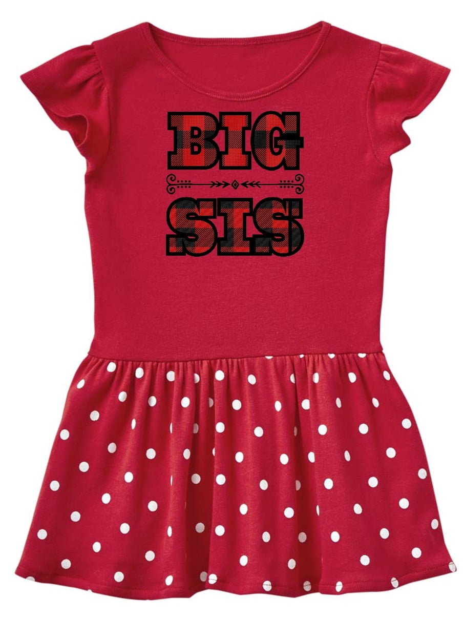 inktastic Big Sis Buffalo Plaid Sister Toddler T-Shirt