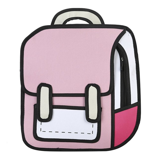 Cartoon Fashion Backpack Casual Oxford Cloth Soft Korean BackPack (Purple)