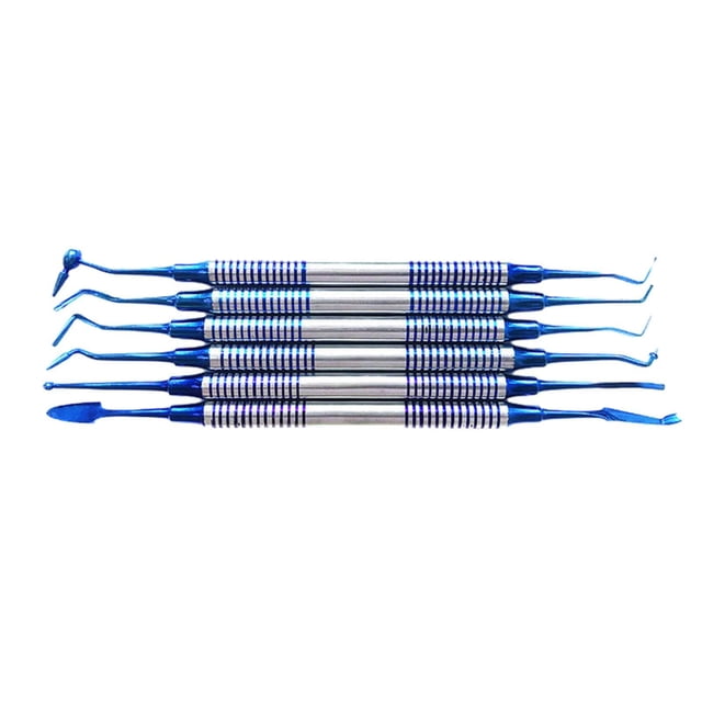 Espátula de relleno de resina compuesta Dental, herramienta de cuidado bucal con mango grueso, 6 piezas azul Yuyangstore Espátula de llenado
