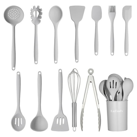 

Furvclv Cooking Utensils Set 13 Piece Silicone Kitchen Utensil Set Non-Stick Silicone Cooking Utensils Heat Resistant 446°F Cookware Utensil Set Kitchen Utensils Set with Holder(Non Toxic)
