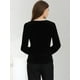thumbnail image 3 of Blazer de Terciopelo con Un Botón Chaqueta de Manga Larga para Mujer Negro M, 3 of 5