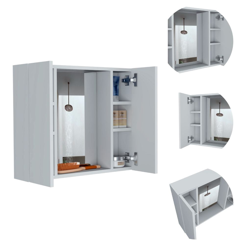 Boahaus Braga Modern Medicine Cabinet, Manufactured Wood, White