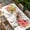 White, variant on Spring Flowers Table Cloths for 4 Foot Rectangle Tables, Pastoral Daisy Leaves Rustic Botanical Patio Waterproof Elastic Fitted Tablecloths, Washable Rectangular Table Cover for Camping