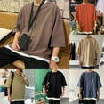 thumbnail image 4 of Mens Korean Style Oversized Short Sleeve T-Shirts Hip Hop Fake Two Pieces Tops, 4 of 10