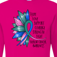thumbnail image 4 of Inktastic Thyroid Cancer Awareness Blue Pink Teal Sunflower Ribbon Long Sleeve T-Shirt, 4 of 5