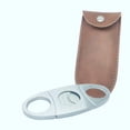 thumbnail image 1 of Cortador de puros clásico con cuchillas dobles en V de acero inoxidable, tamaño de bolsillo portátil, guillotina de puros de corte preciso, accesorio para hombres y mujeres (plata) ER, 1 of 5