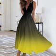 thumbnail image 2 of Maxi Maxi Robe, Robe Sans Manches Dégradé Mode Décontractée avec Col en V Robe Maxi Bohème, Robes d'Été pour Femmes, 2 of 5