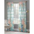 thumbnail image 3 of Summer Beach Sheer Curtains 84 Inch Long 2 Panels, Ocean Colorful Coral Shell Seaweed Starfish Green Plaid Light Filtering Rod Pocket Curtains, Sheer Voile Drapes for Living Room Bedroom, 52"x84", 3 of 8