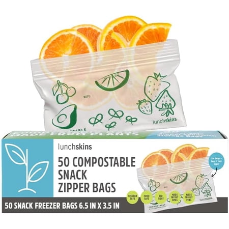 Lunchskins Ziptop Compostable Snack Food Storage Bags