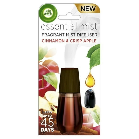 Air Wick Essential Mist Fragrance Oil Diffuser Refill, Cinnamon & Apple Crisp, 1ct