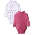 thumbnail image 1 of Spasilk Baby Girls’ Newborn Long Sleeve Turtleneck Bodysuits, 2 pack, 6-24 Months- Pink Bodysuits, 1 of 2
