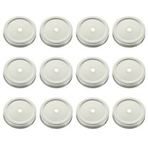 ACDANC 12pcs Mason Jar Lids with Straw Hole Metal Wide Mouth Canning Caps