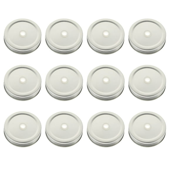 ACDANC 12pcs Mason Jar Lids with Straw Hole Metal Wide Mouth Canning Caps