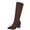 Brown, variant on DeHolifer Women's Boots Pointed Toe Mid-Heel Comfortable Knee-High Boots with Side Zipper