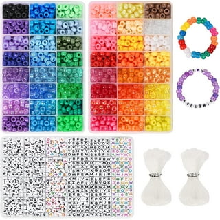  Beads for Kids Crafts, Jewelry Making Kit - 1000 Multi-Shaped  Beads with Clasps and Beading String, Organized Storage Case, Ages 6 and Up