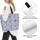 thumbnail image 3 of Balery Cartoon colorful cute cat Bolsa Tote Estilo Estético con Cremalleras, Bolsa de Hombro, Bolsa de Compras Grande y Plegable, 3 of 8
