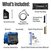 Westinghouse 5000 Peak Watt Portable Dual Fuel Inverter Generator, Recoil Start, Gas/Propane