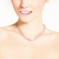 thumbnail image 4 of Chic Pink Double Ribbon & Chord Choker Necklace with Sterling Silver Clasp, 4 of 4